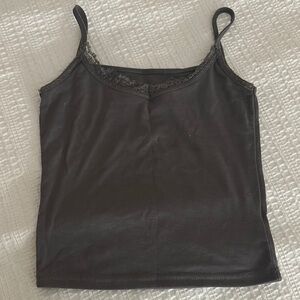 Grey lace tank